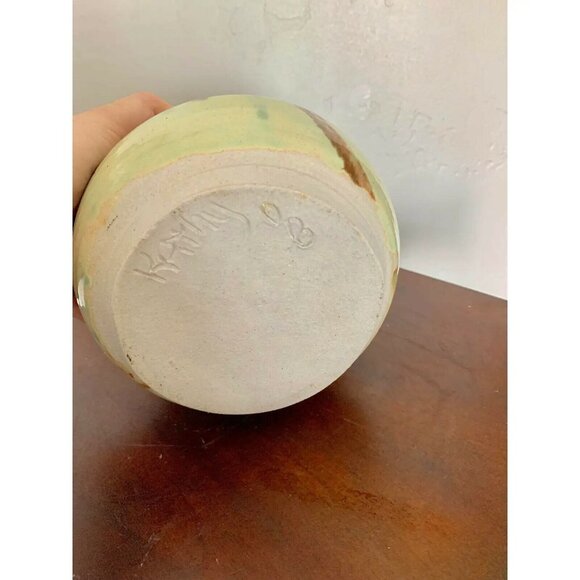 Modern Abstract Multimedia Ceramic and Crochet Studio Vase - Picture 5 of 6